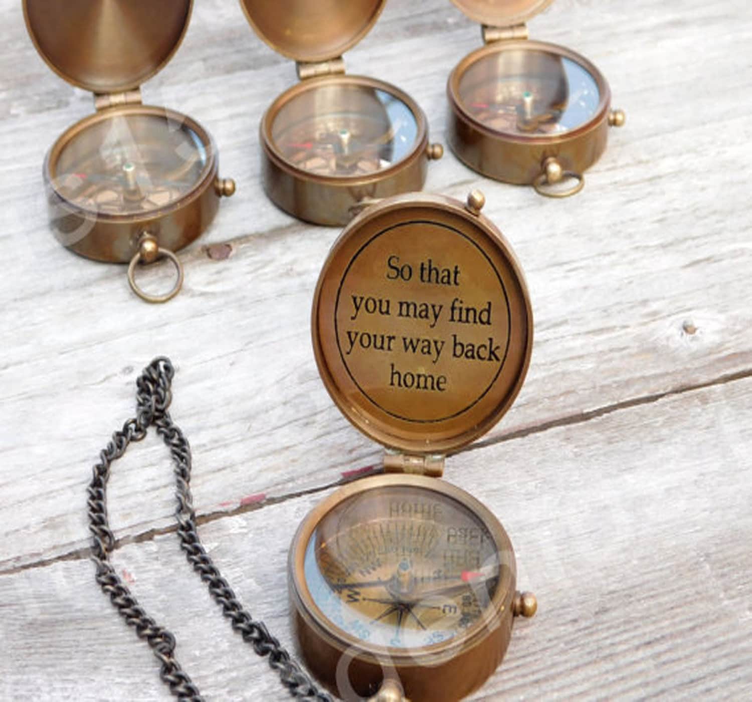 Personalized Compass, Custom Engraved, Comes With Leather Pouch and ...