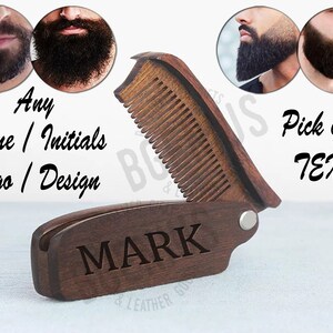 Engraved beard comb, personalized wood comb, gifts for him, groomsmen gift idea, anniversary gift, mens gift, bearded men, Fathers day image 3