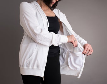 Post Mastectomy Surgical Drain Shirt/Jacket to hold drains (Since 2005) (Free Lanyard to hold drains while showering) Free Shipping US only.
