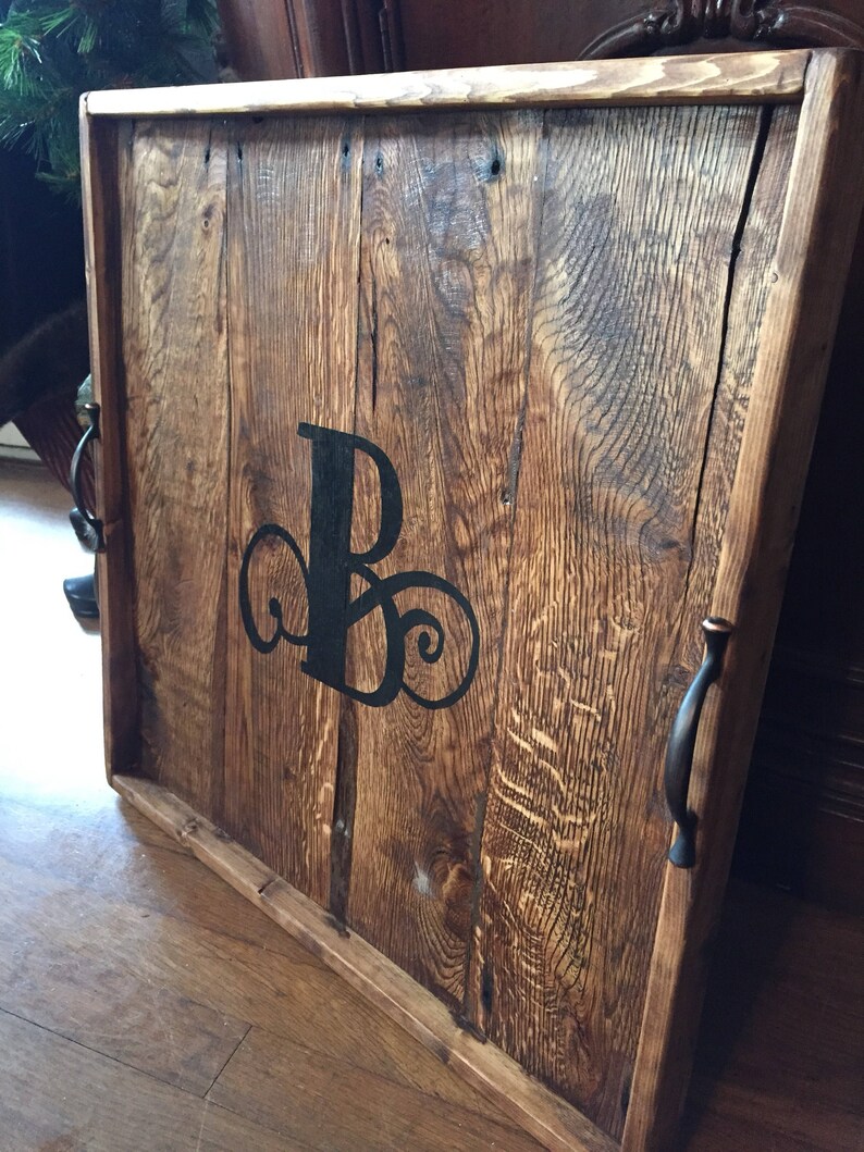 Ottoman Tray Serving Tray Reclaimed Wood Kitchen Tray Etsy