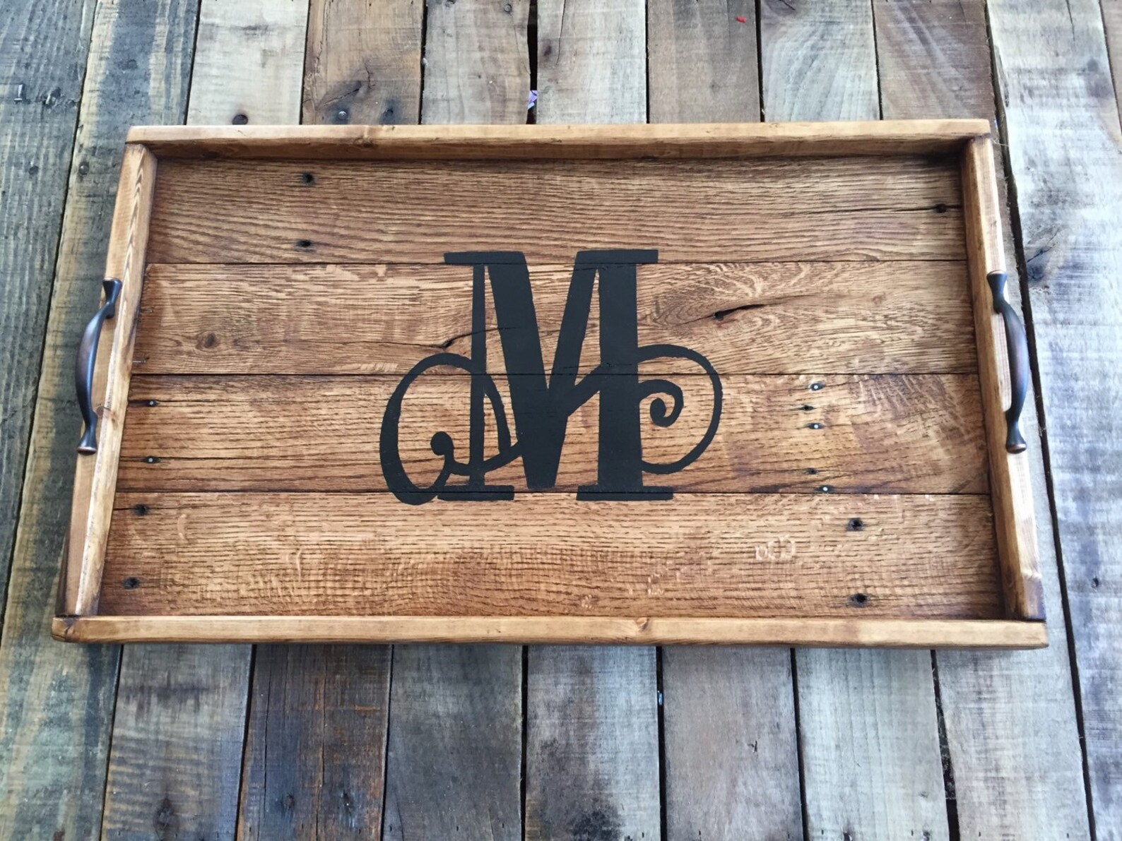 Monogrammed Serving Tray Serving Tray Wood Serving Tray Etsy