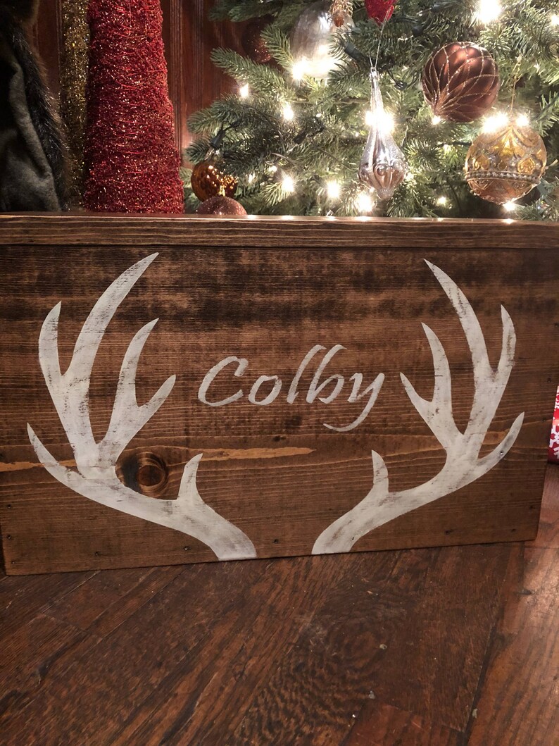 Storage Box Hunting Box Deer Box Personalized Box Rustic Etsy