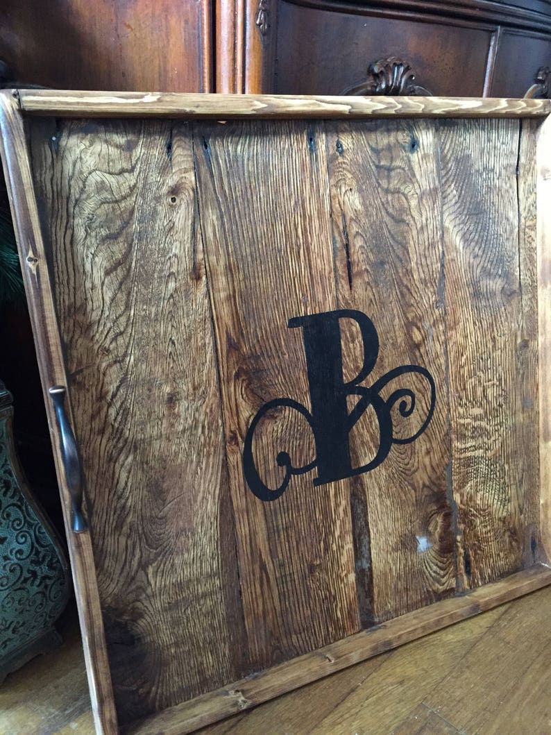 Ottoman Tray Serving Tray Reclaimed Wood Kitchen Tray Etsy