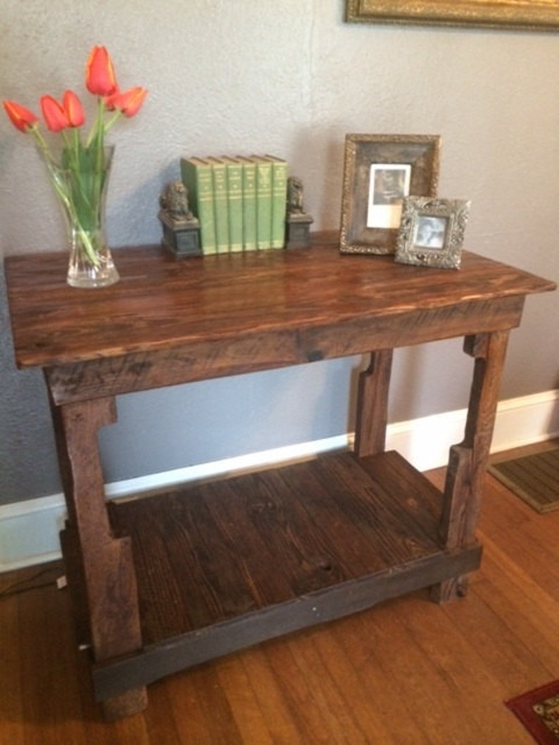 Reclaimed Pallet Wood Side Table Kitchen Island Hardwood Etsy