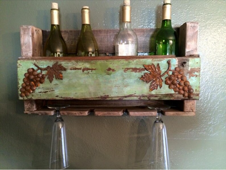 Wine Rack Holder Glass Rustic Image 0