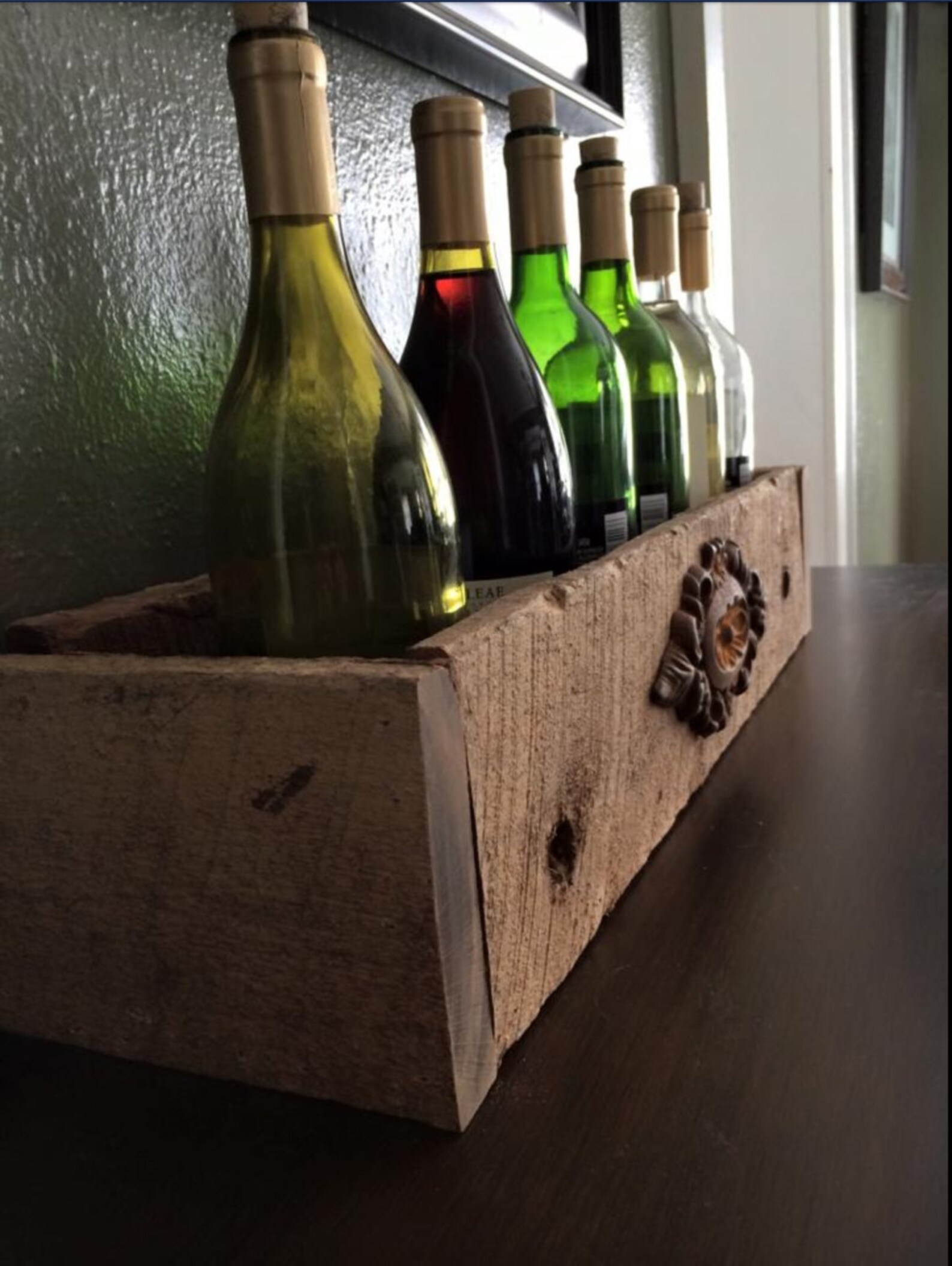 Storage Box Rustic Wine Rack Wine Holder Kitchen Etsy