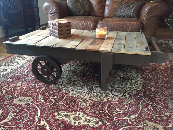 Cart Coffee Table Industrial Cart Coffee Table, Rustic Factory Cart Coffee Table Taiwan