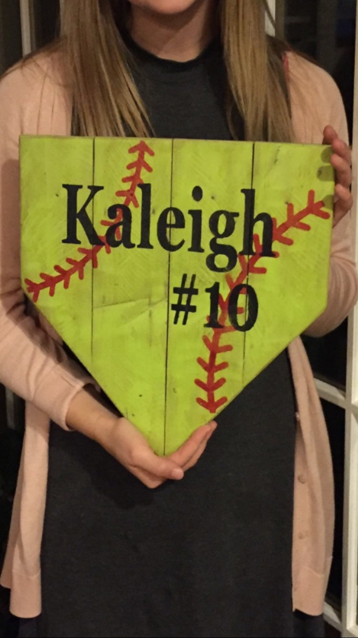 Softball Sign Handmade Hand Painted Softball Sign Girls Etsy