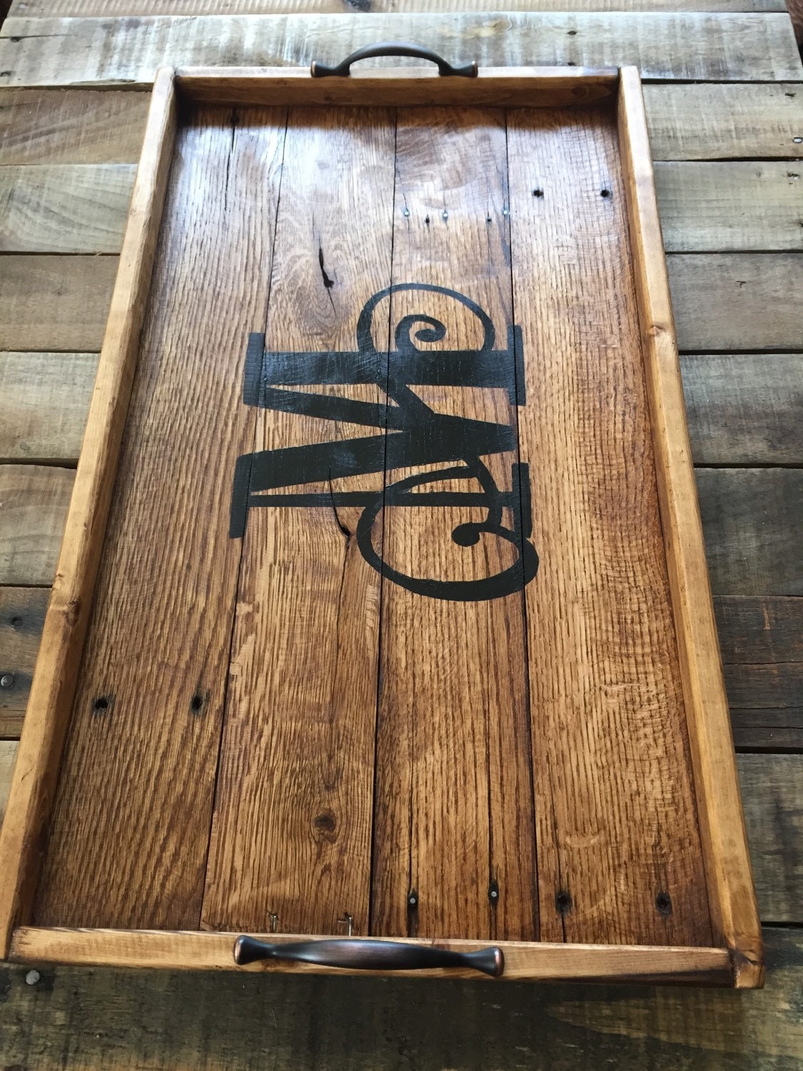 Monogrammed Serving Tray Serving Tray Wood Serving Tray Etsy