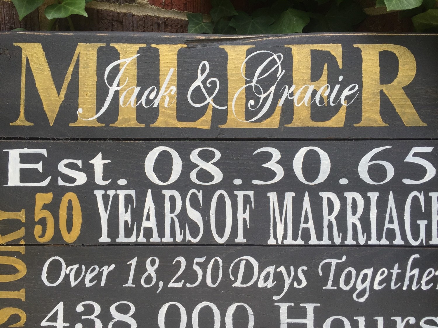 50th Anniversary Wedding Wood Sign Distressed Wood Sign Etsy