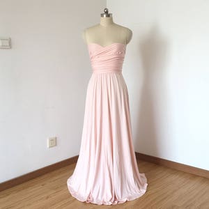 Sweetheart Strapless Blush Pink Spandex Long Convertible - Etsy