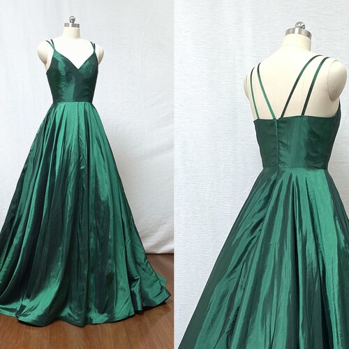 Emerald Green Velvet Dress With Train Long Sleeve Velvet Etsy