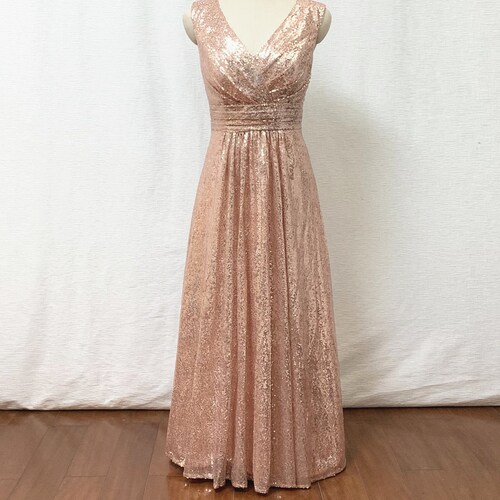 Sequin VNeck Bridesmaid Dress With Satin Piping David's Bridal