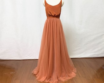 bright orange wedding dress