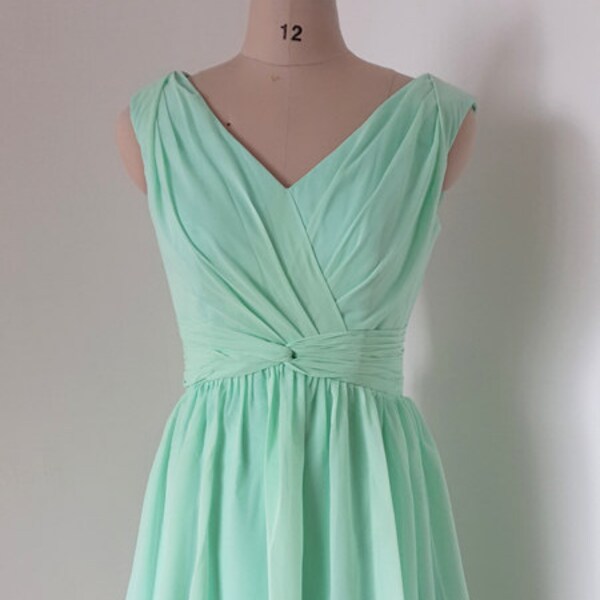 Mint Chiffon Dress Etsy