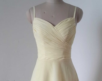 Spaghetti Straps Cream Chiffon Short Bridesmaid Dress