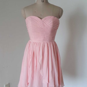 Sweetheart Blush Pink Chiffon Short Bridesmaid Dress - Etsy