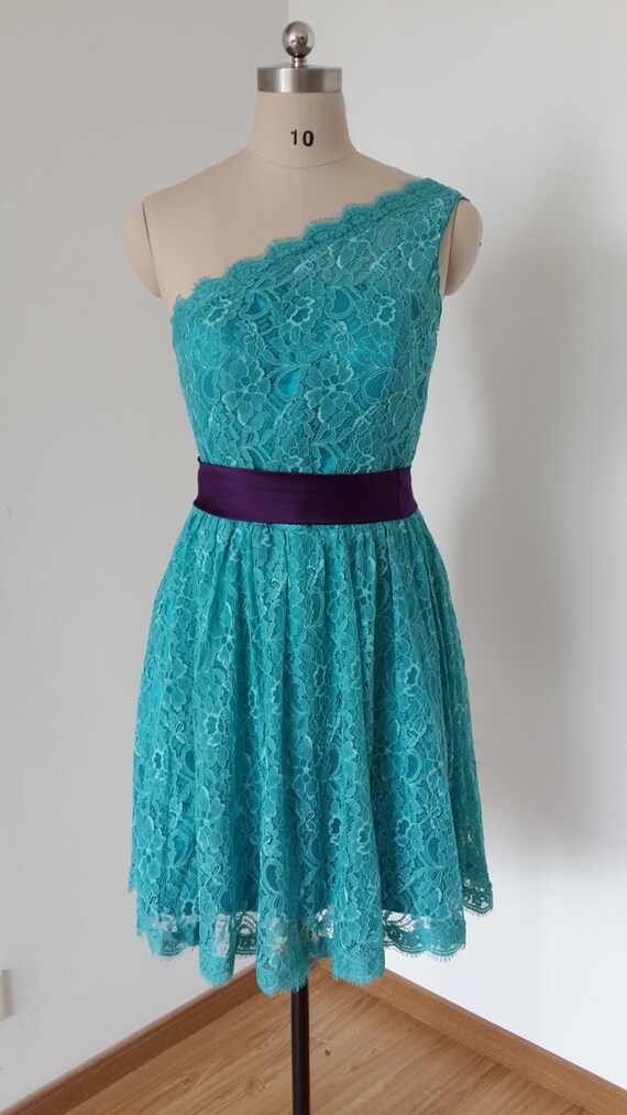 purple teal dress