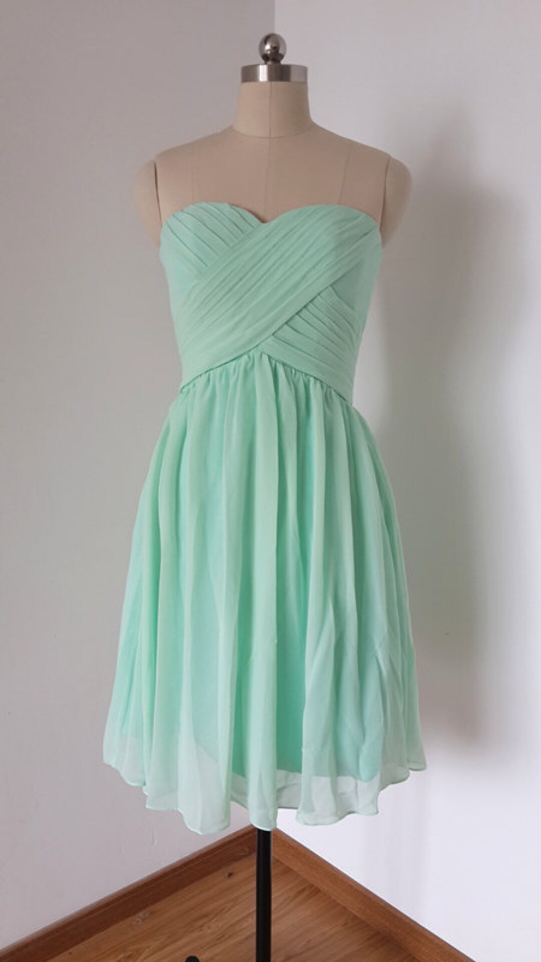 2015 Sweetheart Mint Chiffon Short Bridesmaid Dress - Etsy