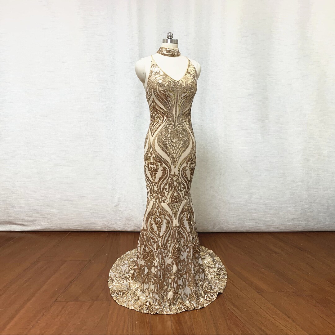 Estampado dorado Lentejuelas Vestido de fiesta 2021 Sirena - Etsy México Estampado dorado Lentejuelas Vestido de fiesta 2021 Sirena - Etsy México