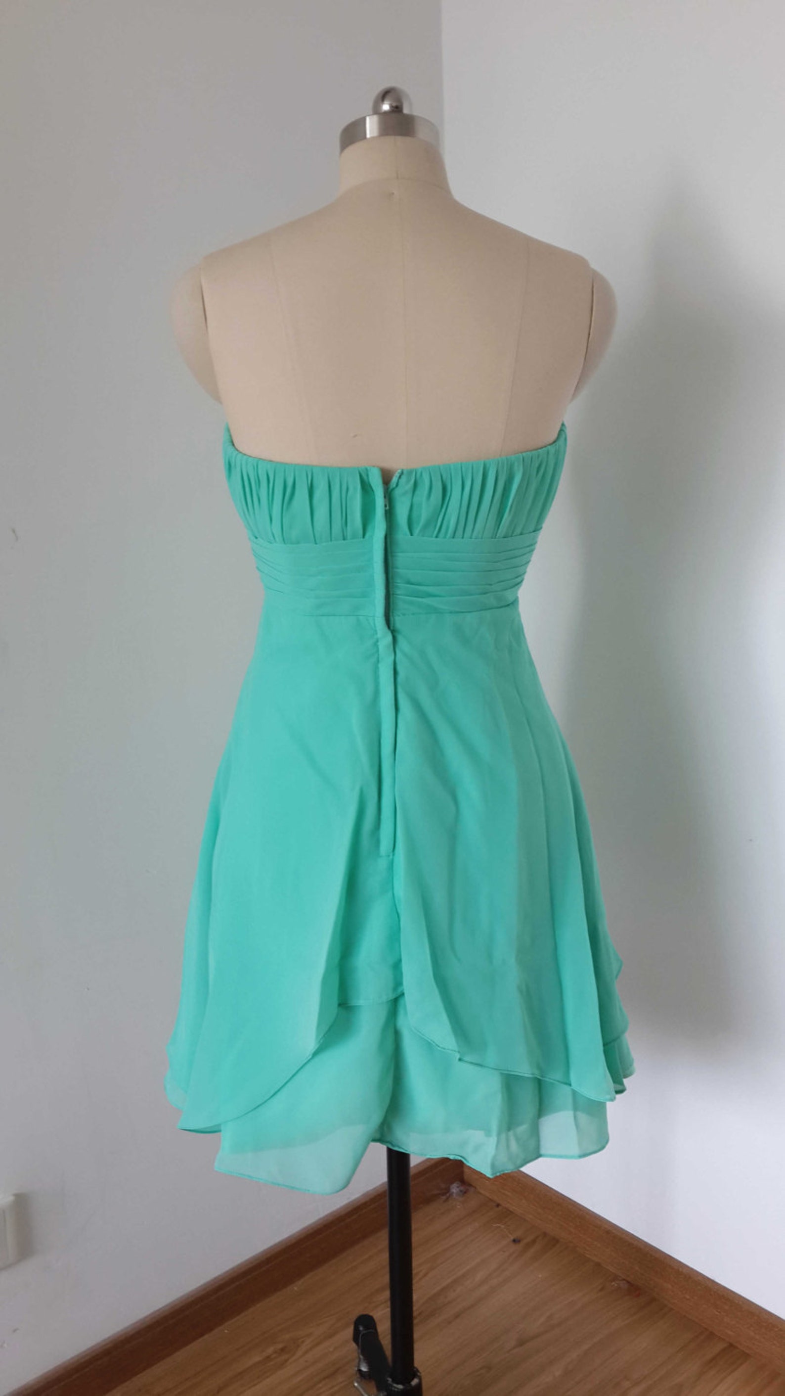 Short Chiffon Strapless Bridesmaid Dresses Azalea Plus Size
