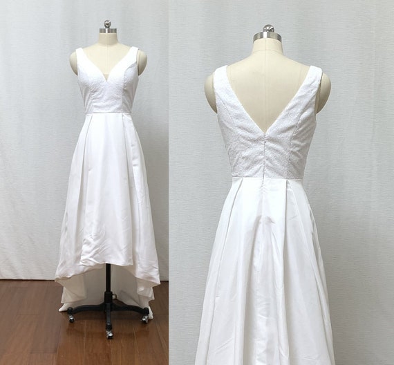 white sequin reception dress