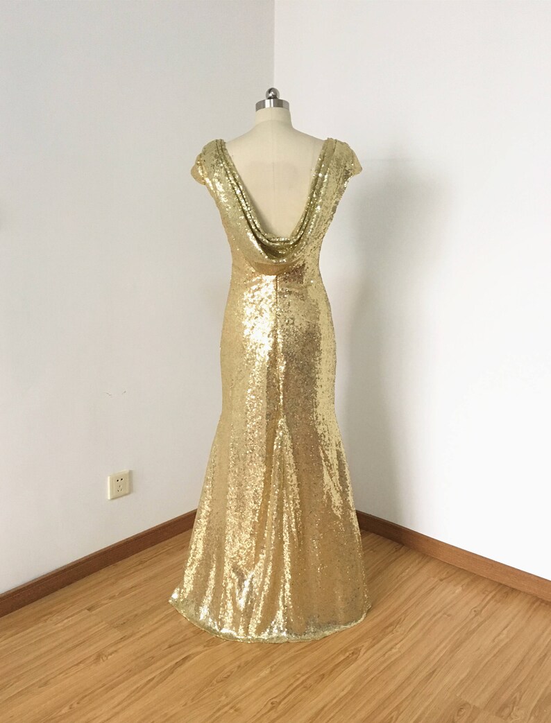 paloma cowl back sequin gown