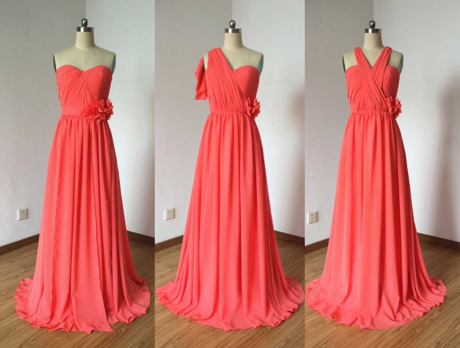 Coral Bridesmaid Dress -  New Zealand