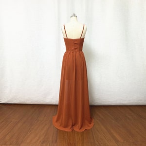 Burnt Orange Bridesmaid Dress 2021 Spaghetti Straps Chiffon - Etsy
