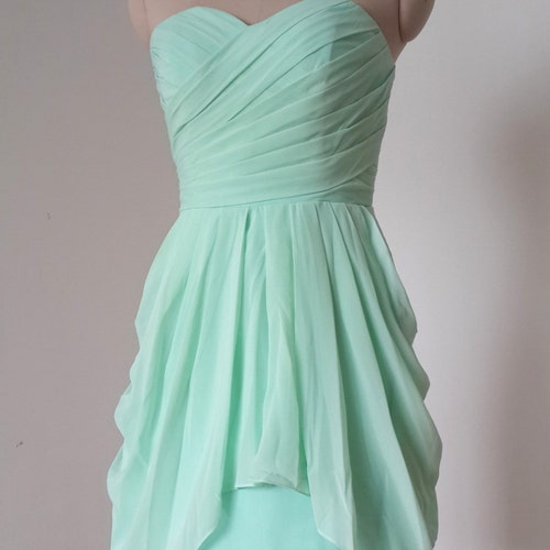mint bridesmaid dresses short Mint Green Lace High Low Bridesmaid Dress, High Low Homecoming Dress, Cutedressy