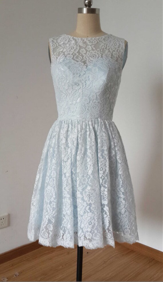 pale blue short bridesmaid dresses