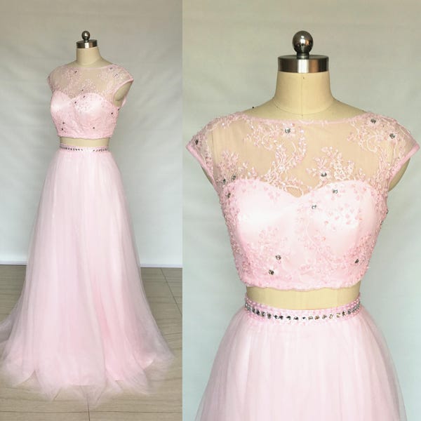 Pretty Ball Gown Sweetheart Blush Pink Lace Tulle Long Quinceanera Dress Formal Short Sleeves Flowers Vestido De 15 Anos Sweet 16 Dress W0285