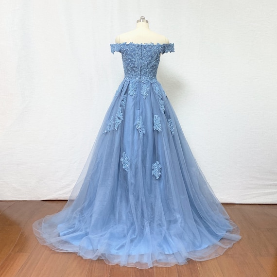 Royal Blue Lace Satin Split Prom Party Evening Dress Celebrity Pageant Gown  New | eBay