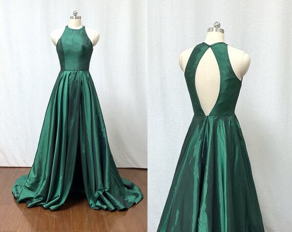 emerald halter dress