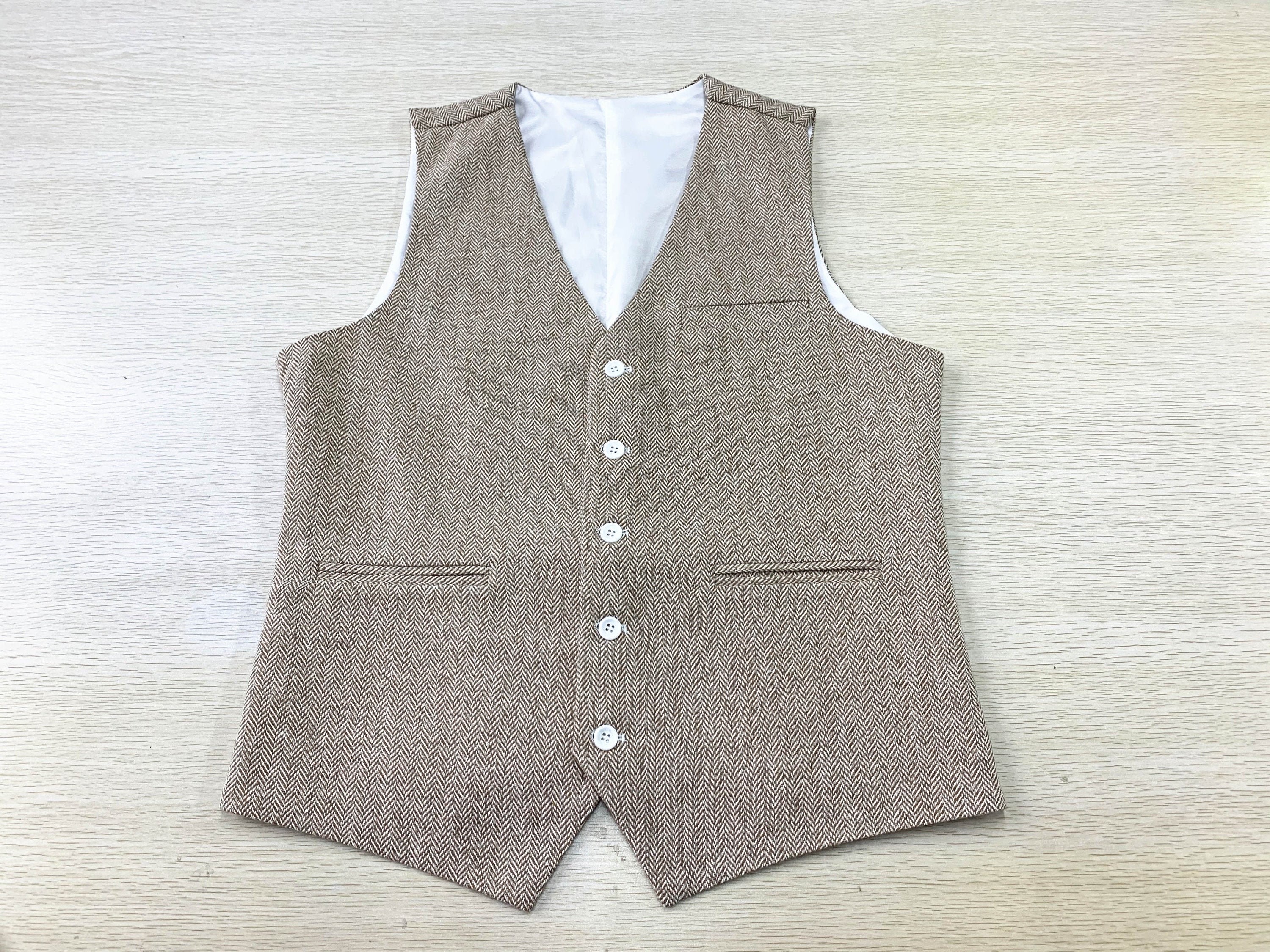 Champagne Men's Vest Wedding Waistcoat Herringbone Tweed - Etsy Canada