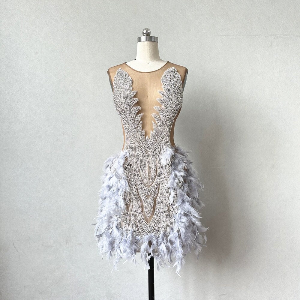 Aston Shocking Pink Ostrich Feather Dress ,feather Prom Dress, Feather  Cocktail Dress Feather Wedding Dress Feather Pink Dress 