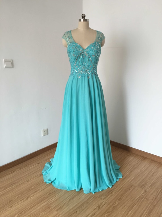 A Line Off Shoulder Satin Turquoise Long Prom with Slit, Turquoise For —  Bridelily