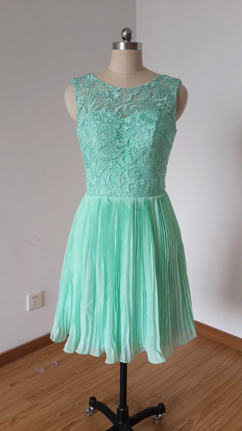 Green Chiffon Dress, Women's Bohemian Dress, Bridesmaid Dress