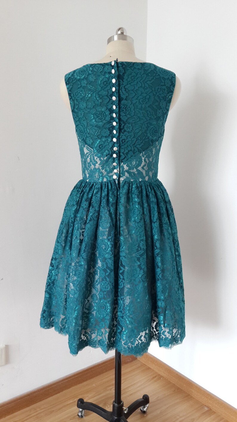 dark teal lace dress