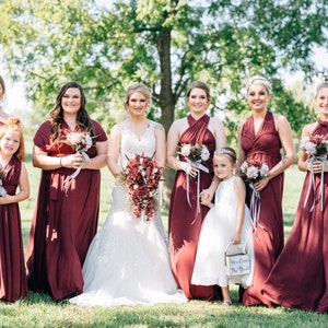 Burgundy Spandex Long Convertible Bridesmaid Dress - Etsy