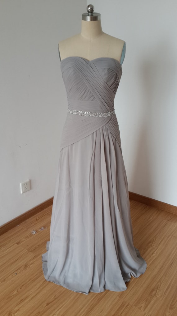 Beaded grey bridesmaid dresses sales