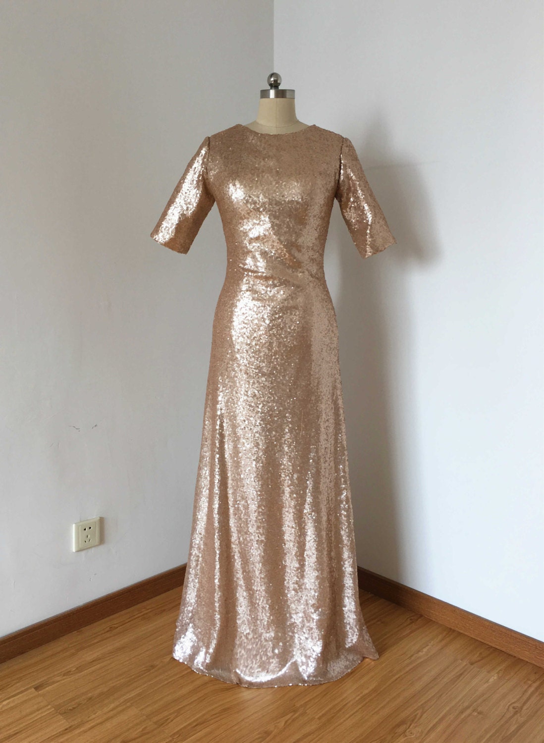 Short Sleeves Matte Champagne Gold 