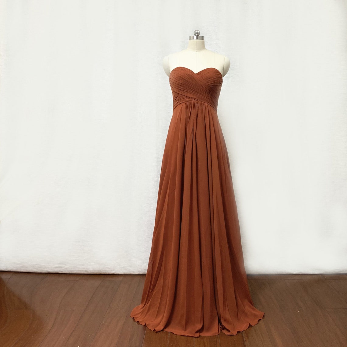 Chiffon Strapless Dresses with Sweetheart Orange Plus Size main image 0