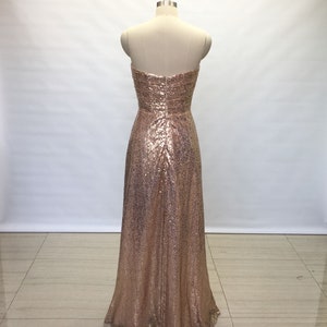 A-line Sweetheart Bronze Gold Sequin Long Bridesmaid Dress - Etsy