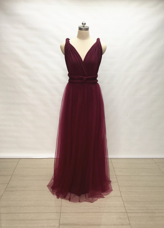 burgundy overlay dress