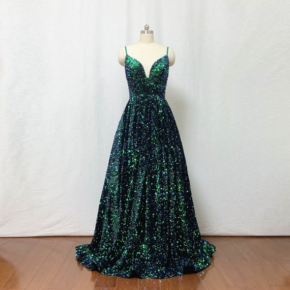 green sparkly dress