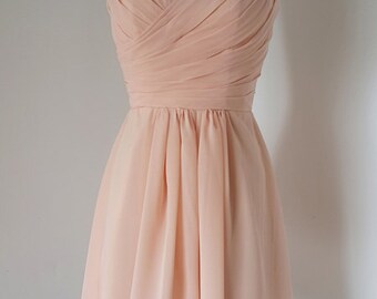 white and peach dress
