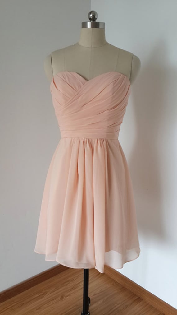 2015 Sweetheart Light Peach Chiffon ...