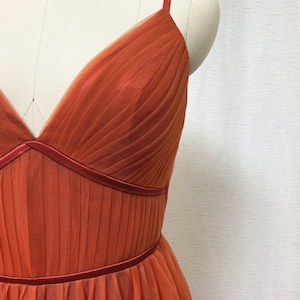 Burnt Orange Tulle Bridesmaid Dress 2021 Spaghetti Straps Boho image 6