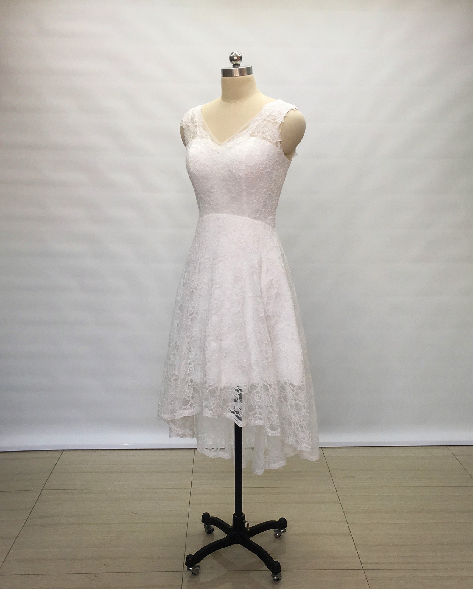Patty lace high low wedding dress in Ivory